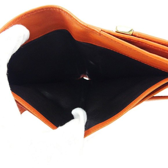 GUCCI W Hook Wallet Gucci Shima Orange Leather Authentic USED T19797 - Picture 10 of 11
